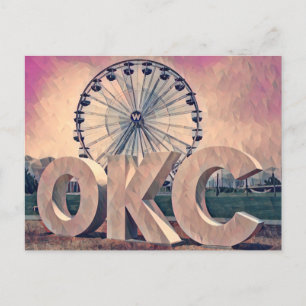 Oklahoma City Wheeler District Art Postcard