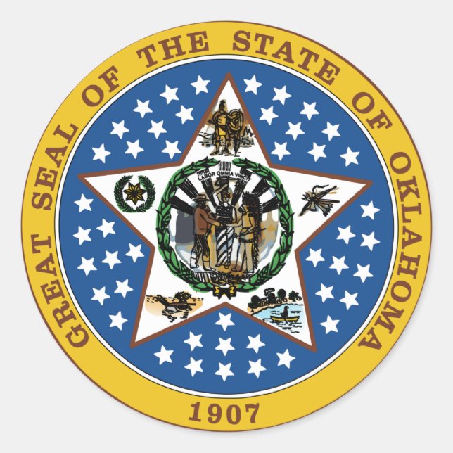 Oklahoma Classic Round Sticker (Front)
