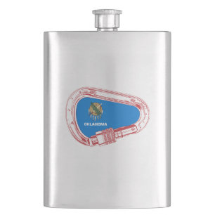 Oklahoma Climbing Carabiner Hip Flask