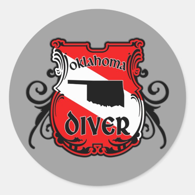Oklahoma Diver Classic Round Sticker (Front)