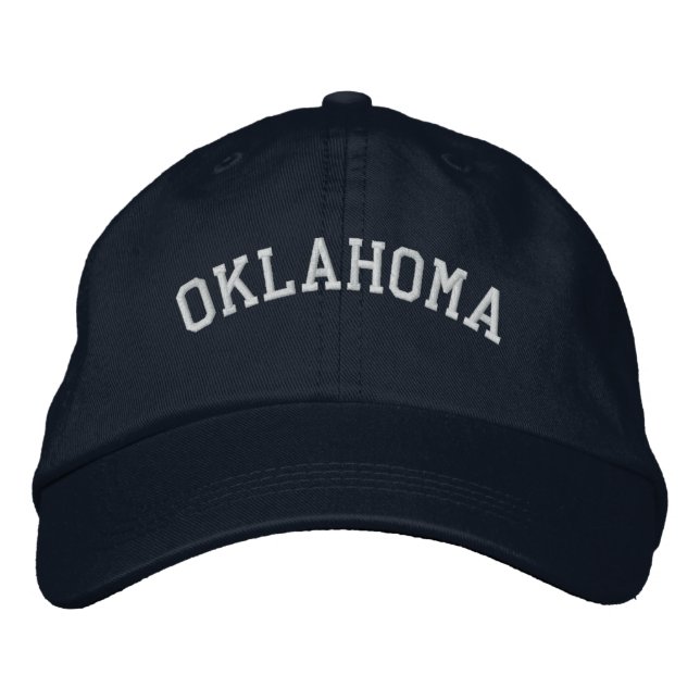 Oklahoma Embroidered Adjustable Navy Hat (Front)