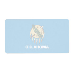 Oklahoma Faint Flag Shipping Label