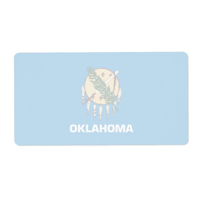 Oklahoma Faint Flag Shipping Label (Front)