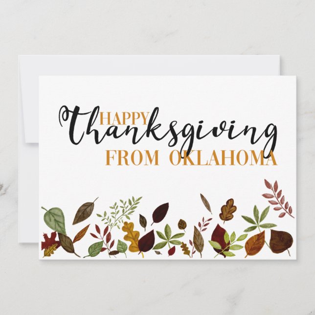 Oklahoma Fall Foliage Thanksgiving Card (Front)