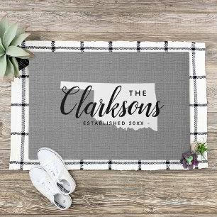 Oklahoma Family Monogram State Doormat