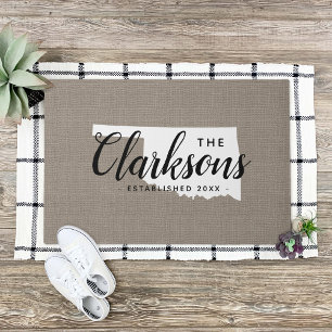 Oklahoma Family Monogram State Doormat