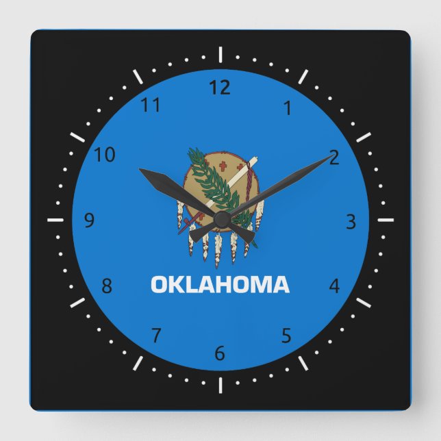 Oklahoma flag, American state flag Square Wall Clock (Front)