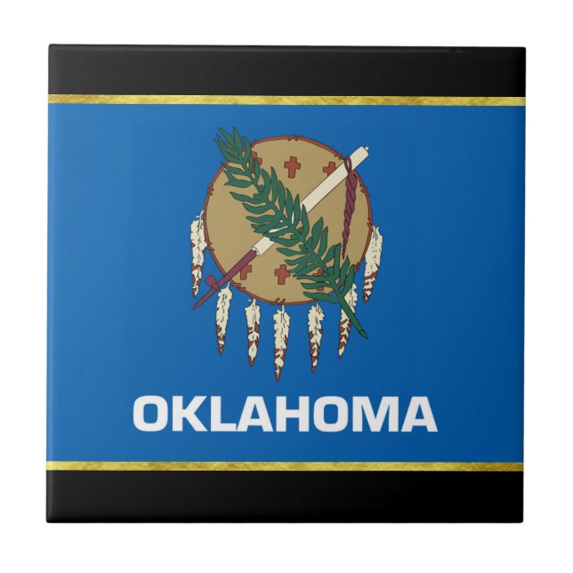 Oklahoma flag ceramic tile (Front)