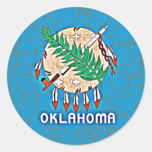 OKLAHOMA FLAG CLASSIC ROUND STICKER