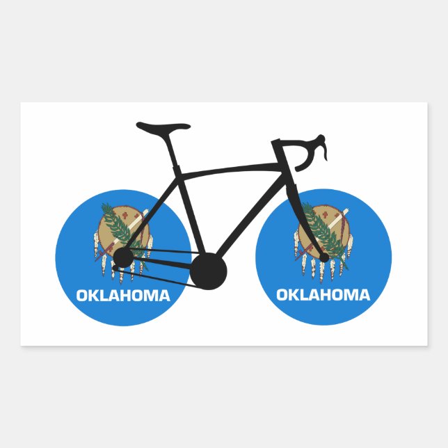 Oklahoma Flag Cycling Rectangular Sticker (Front)