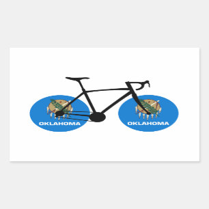 Oklahoma Flag Cycling Rectangular Sticker