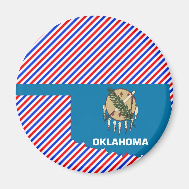 Oklahoma Flag Map Magnet (Front)
