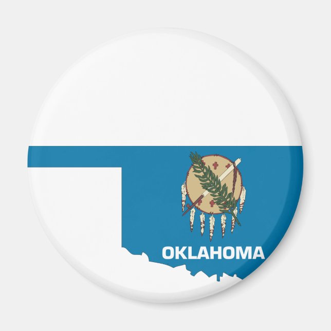 Oklahoma Flag Map Magnet (Front)