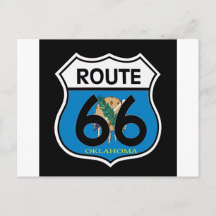 Oklahoma flag Route 66 Shield Postcard