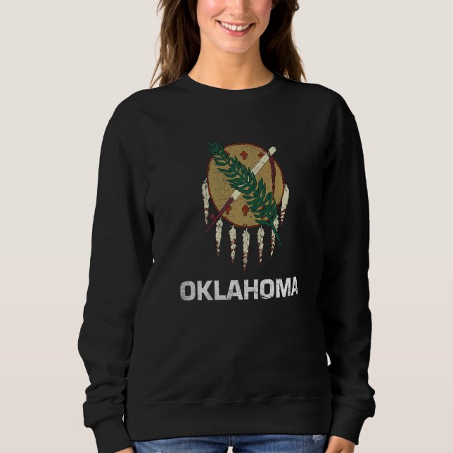 Oklahoma Flag State Vintage Style Sweatshirt (Front)