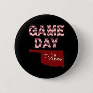 Oklahoma Footbyll Game Day Vibes Fall Tailgate 6 Cm Round Badge