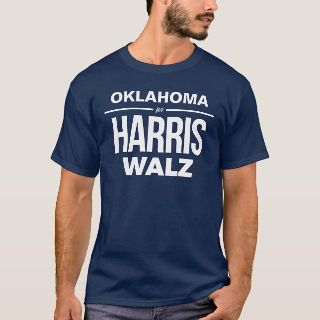 Oklahoma for Harris Walz T-Shirt (Front)