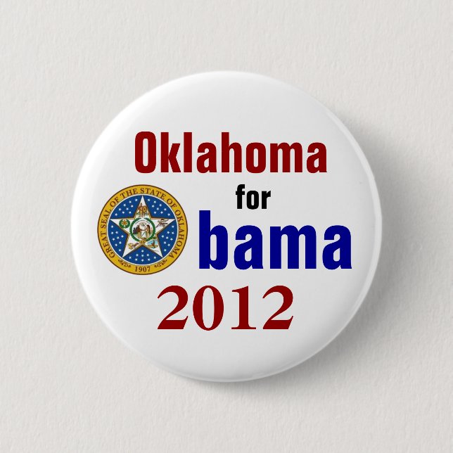 Oklahoma for Obama 2012 6 Cm Round Badge (Front)