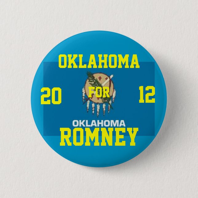 Oklahoma for Romney 2012 6 Cm Round Badge (Front)