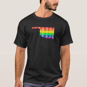 Oklahoma Gay State Pride Rainbow Flag Map Gay Lesb T-Shirt