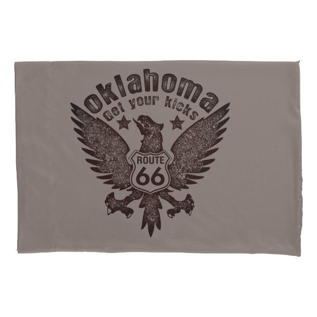 Oklahoma Get Your Kicks Pillowcase (Front)
