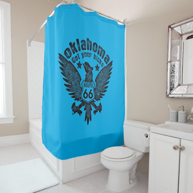 Oklahoma Get Your Kicks Shower Curtain (In Situ)