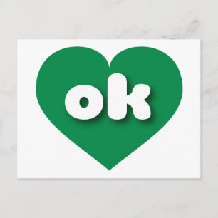 Oklahoma green heart - I love ok Postcard