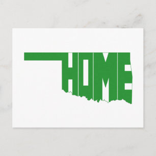 Oklahoma Green Home State Map Shaped Word Art Postcard
