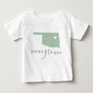 Oklahoma Home Grown   Editable Colours State Map Baby T-Shirt