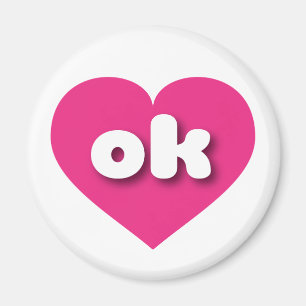 Oklahoma hot pink heart - I love ok Magnet