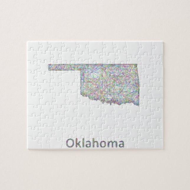 Oklahoma map jigsaw puzzle (Horizontal)