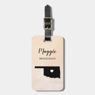 Oklahoma Map Luggage Tag, Wedding Party Welcome Tag