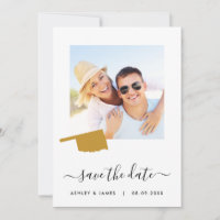 Oklahoma Map Photo Wedding Save the Date Card