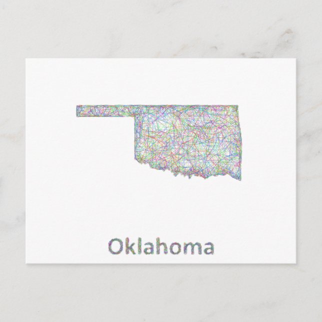 Oklahoma map postcard (Front)