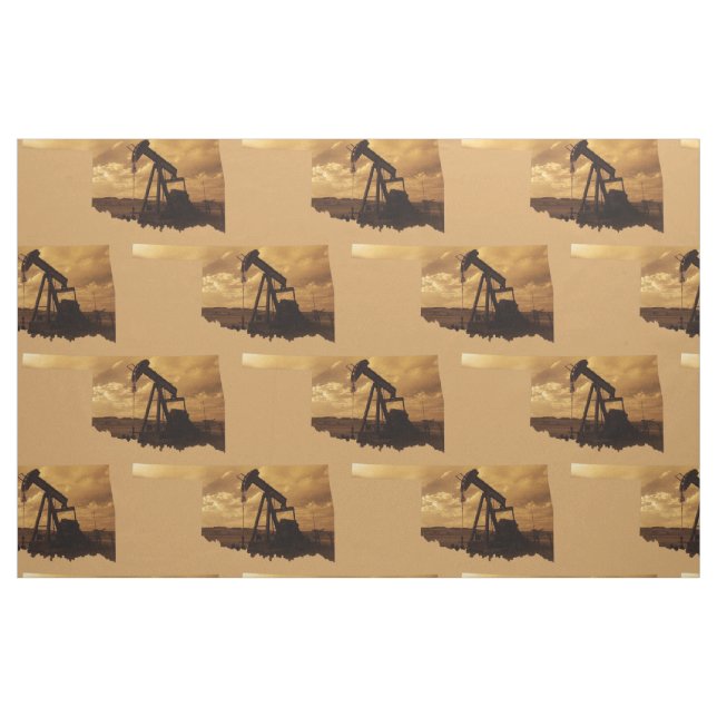 Oklahoma Oil Pump Jack  Print Fabric (Fat Quarter)