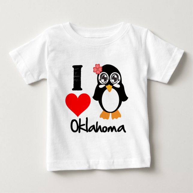 Oklahoma Penguin - I Love Oklahoma Baby T-Shirt (Front)