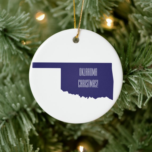Oklahoma Personalised Name Ceramic Ornament (Tree)