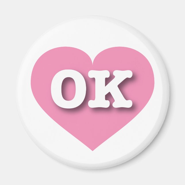 Oklahoma Pink Heart - I love OK Magnet (Front)