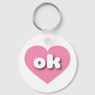 Oklahoma pink heart - mini love key ring