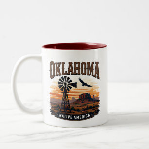 Oklahoma Prairie Sunset Adventure Two-Tone Coffee Mug