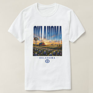 Oklahoma Prairie Windmill Country Sunset T-Shirt