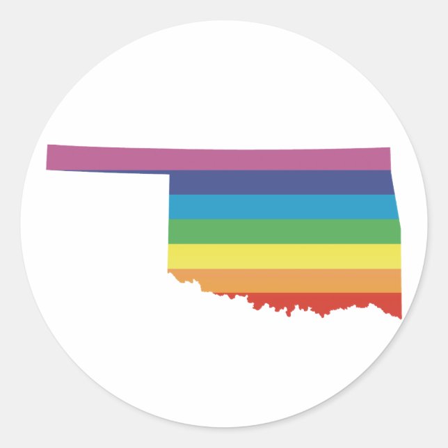 oklahoma pride. classic round sticker (Front)