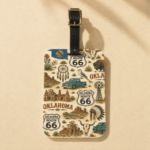Oklahoma Route 66 Baggage Prairie Luggage Tag