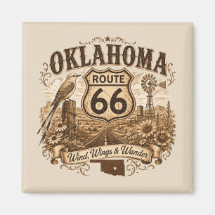 Oklahoma Route 66 Prairie Fridge Keepsake Magnet
