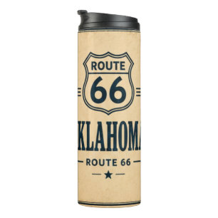 Oklahoma Route 66 Vintage Coffee Travel Thermal Tumbler