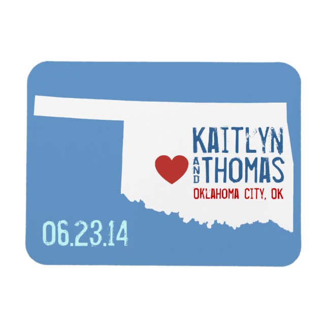 Oklahoma Save the Date - Customisable City Magnet (Horizontal)