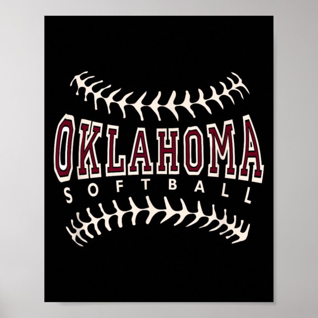 Oklahoma Softball Stitches Poster (Front)
