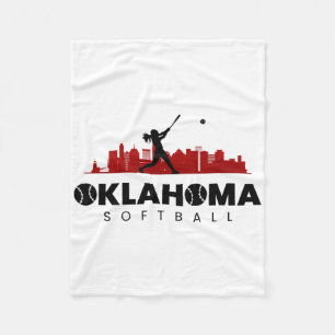 Oklahoma Softll Vintage Minimalist City Softll Lov Fleece Blanket