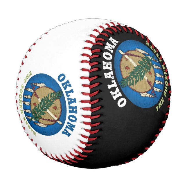 OKLAHOMA SOONER STATE FLAG BASEBALL (Angled)