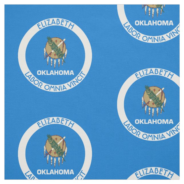 Oklahoma Sooner State Personalised Flag Fabric (Swatch)